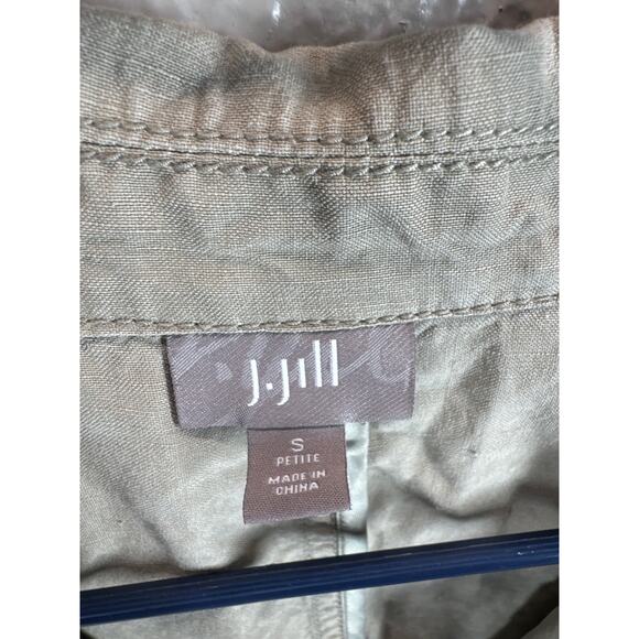 J Jill Silk Linen Jacket Women One Button Lightweight Shirt Coat Small Petite SP - Picture 3 of 4